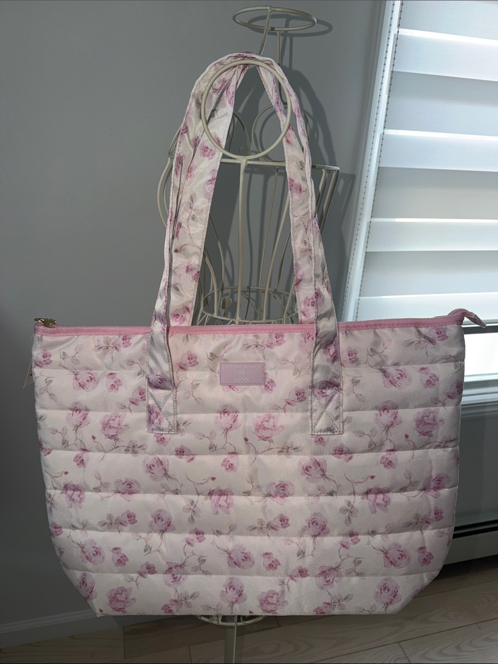 NWT! LOVE SHACK FANCY x TARGET Yoobi Ribbon Rosa Quilted Floral Tote Bag - Picture 14 of 14